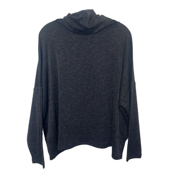 89th & Madison Cowl Neck Ribbed Pullover Shirt Womens Small Black New Warm - Picture 2 of 8